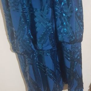 blue sequence dress
